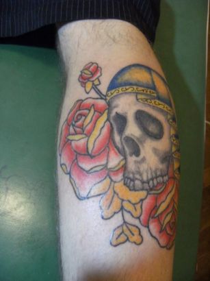 Scull And Rose Tat